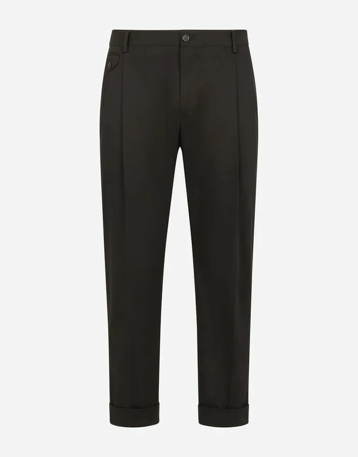 Dolce and Gabbana Trousers And Shorts Men Stretch Cotton Pants Black