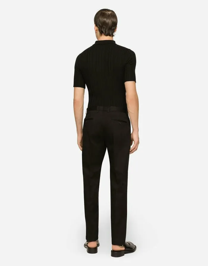 Dolce and Gabbana Trousers And Shorts Men Stretch Cotton Pants Black Dolce and Gabbana Trousers And Shorts Men Stretch Cotton Pants Black