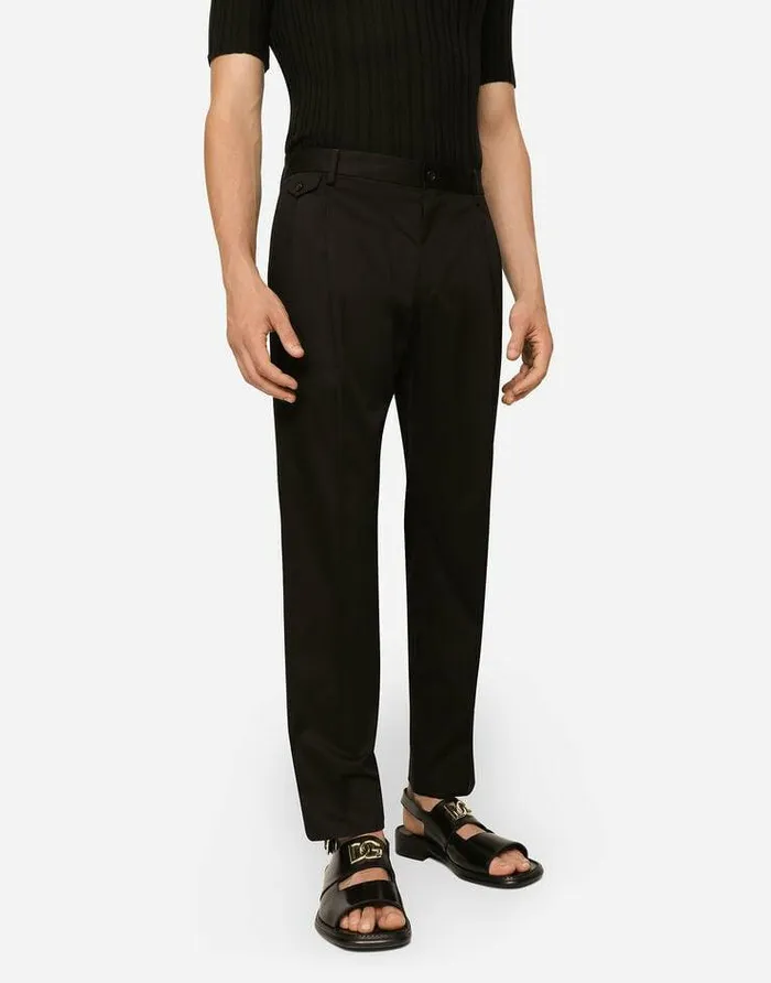 Dolce and Gabbana Trousers And Shorts Men Stretch Cotton Pants Black Dolce and Gabbana Trousers And Shorts Men Stretch Cotton Pants Black