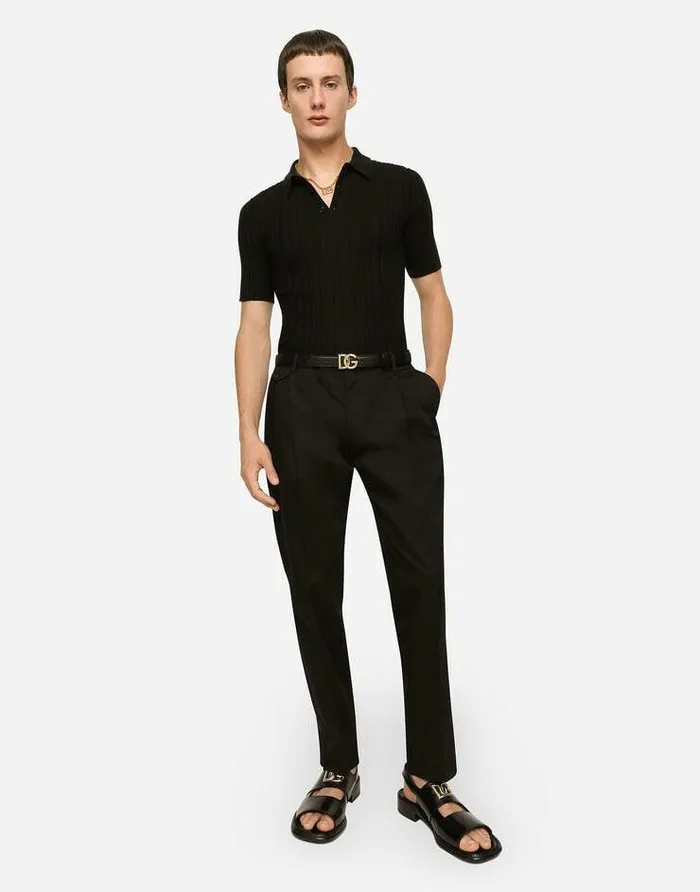 Dolce and Gabbana Trousers And Shorts Men Stretch Cotton Pants Black Dolce and Gabbana Trousers And Shorts Men Stretch Cotton Pants Black