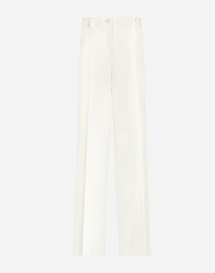 Dolce and Gabbana Trousers And Shorts Women Flared Double Crepe Pants White