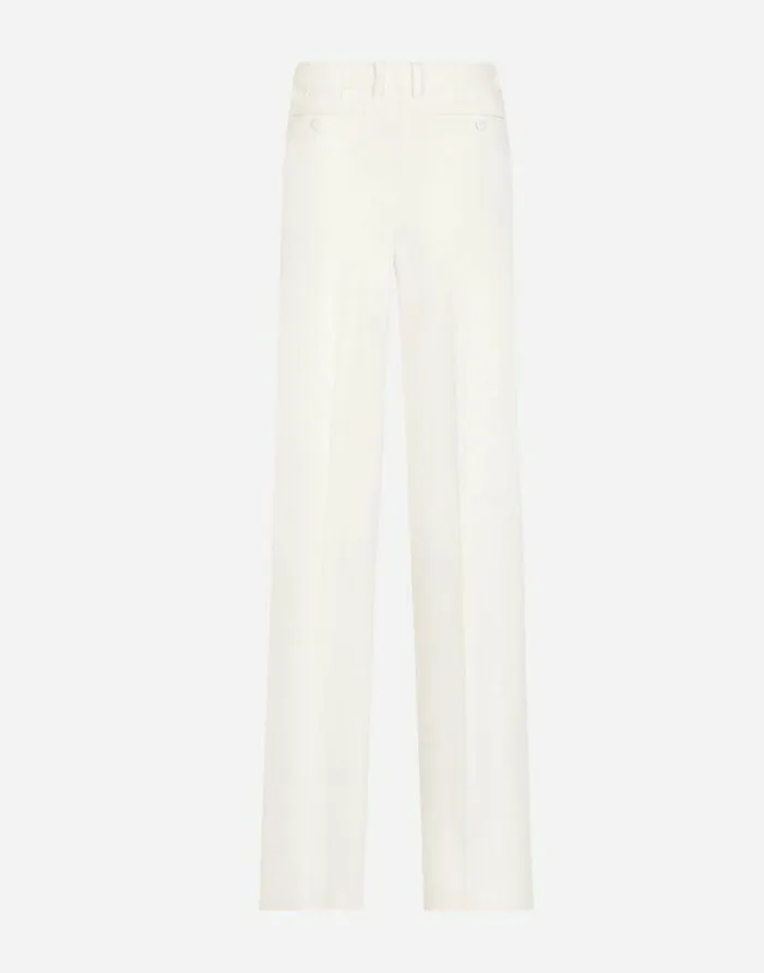 Dolce and Gabbana Trousers And Shorts Women Flared Double Crepe Pants White Dolce and Gabbana Trousers And Shorts Women Flared Double Crepe Pants White