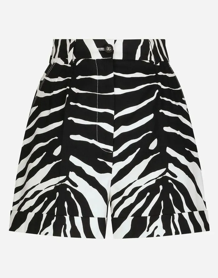Dolce and Gabbana Trousers And Shorts Women Zebraprint Drill Shorts Multicolor Dolce and Gabbana Trousers And Shorts Women Zebraprint Drill Shorts Multicolor