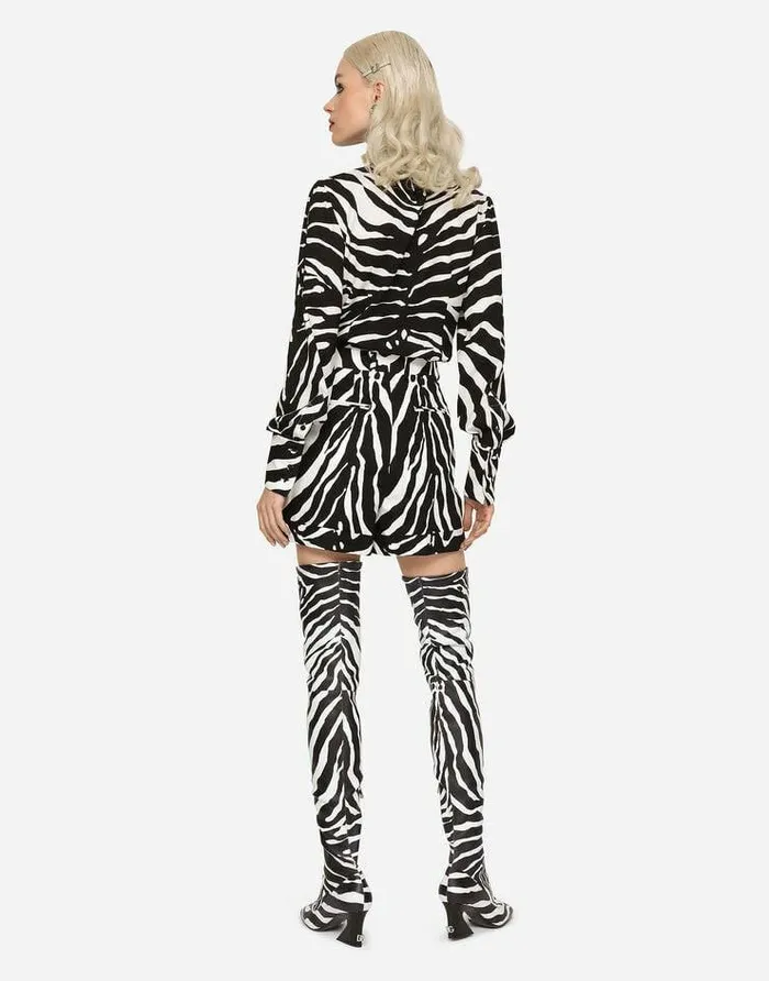 Dolce and Gabbana Trousers And Shorts Women Zebraprint Drill Shorts Multicolor Dolce and Gabbana Trousers And Shorts Women Zebraprint Drill Shorts Multicolor