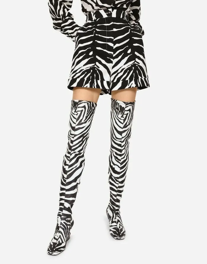 Dolce and Gabbana Trousers And Shorts Women Zebraprint Drill Shorts Multicolor Dolce and Gabbana Trousers And Shorts Women Zebraprint Drill Shorts Multicolor