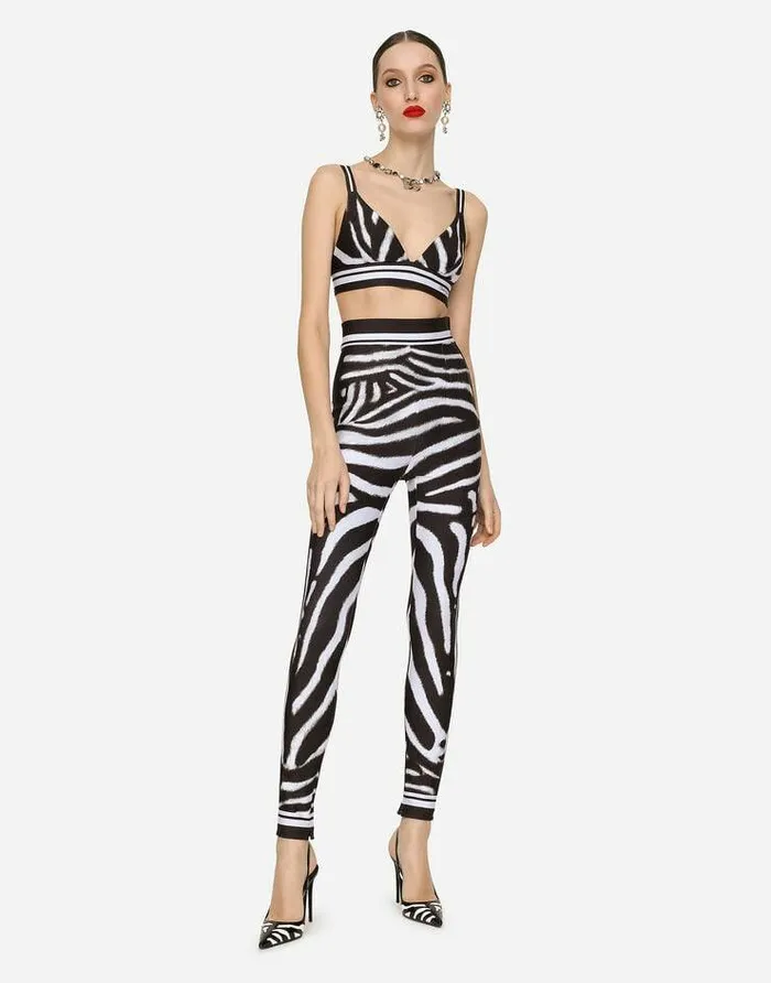 Dolce and Gabbana Trousers And Shorts Women Zebraprint Jersey Leggings Multicolor Dolce and Gabbana Trousers And Shorts Women Zebraprint Jersey Leggings Multicolor