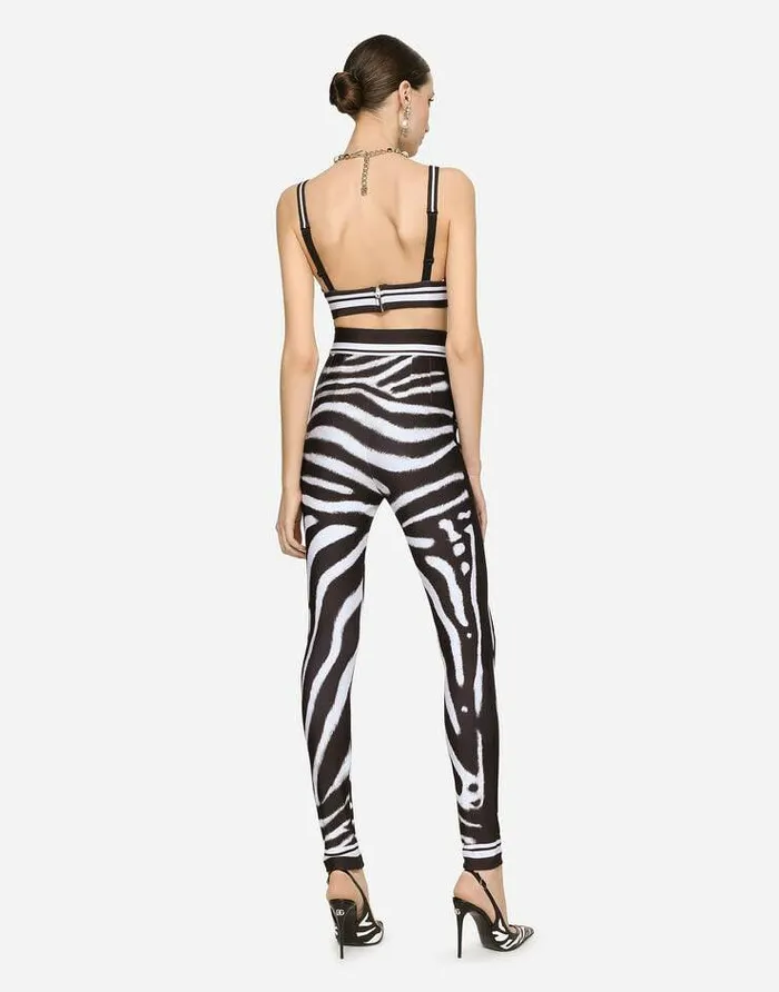 Dolce and Gabbana Trousers And Shorts Women Zebraprint Jersey Leggings Multicolor Dolce and Gabbana Trousers And Shorts Women Zebraprint Jersey Leggings Multicolor