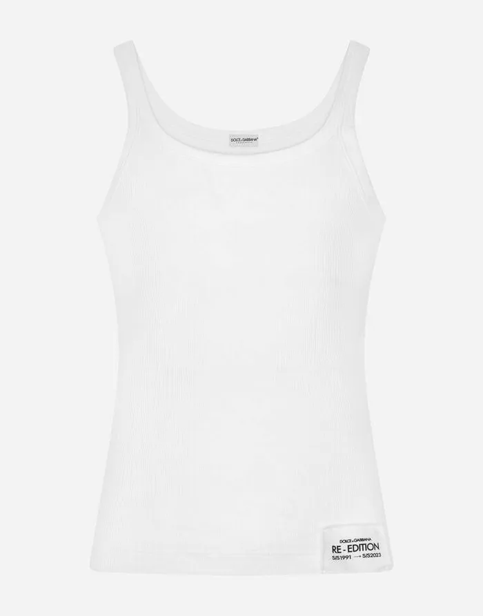 Dolce and Gabbana Underwear And Loungewear Men Finerib Cotton Singlet White