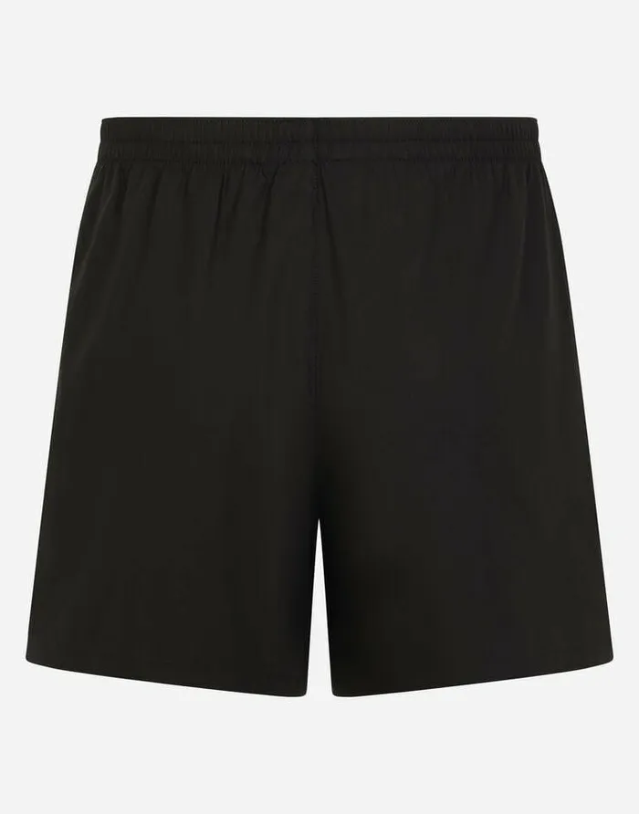 Dolce and Gabbana Underwear And Loungewear Men Long Cotton Boxers With Branded Plate Black Dolce and Gabbana Underwear And Loungewear Men Long Cotton Boxers With Branded Plate Black
