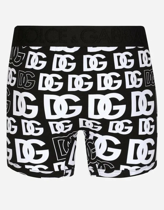Dolce and Gabbana Underwear And Loungewear Men Longleg Twoway Stretch Jersey Boxers With DG Logo Print Multicolor Dolce and Gabbana Underwear And Loungewear Men Longleg Twoway Stretch Jersey Boxers With DG Logo Print Multicolor