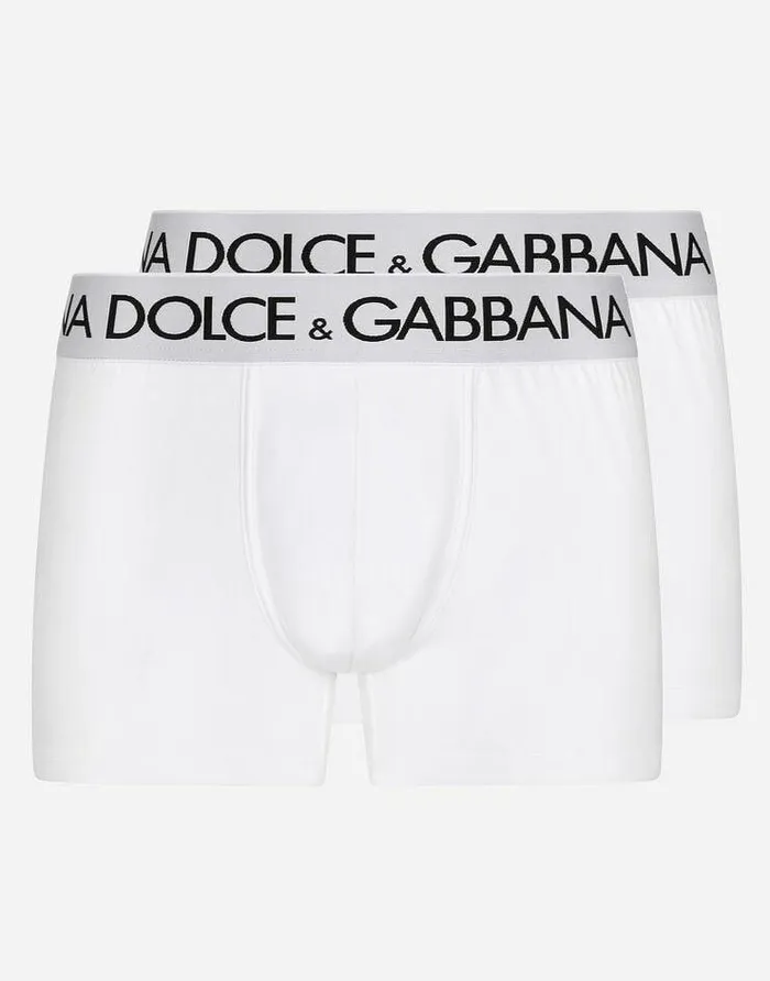 Dolce and Gabbana Underwear And Loungewear Men Twopack Cotton Jersey Boxers White