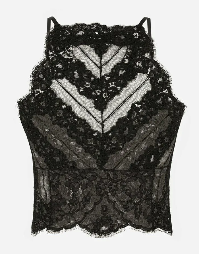 Dolce and Gabbana Underwear Women Lace Bralette Top Black