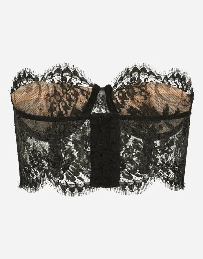 Dolce and Gabbana Underwear Women Lace Bustier Top Black Dolce and Gabbana Underwear Women Lace Bustier Top Black