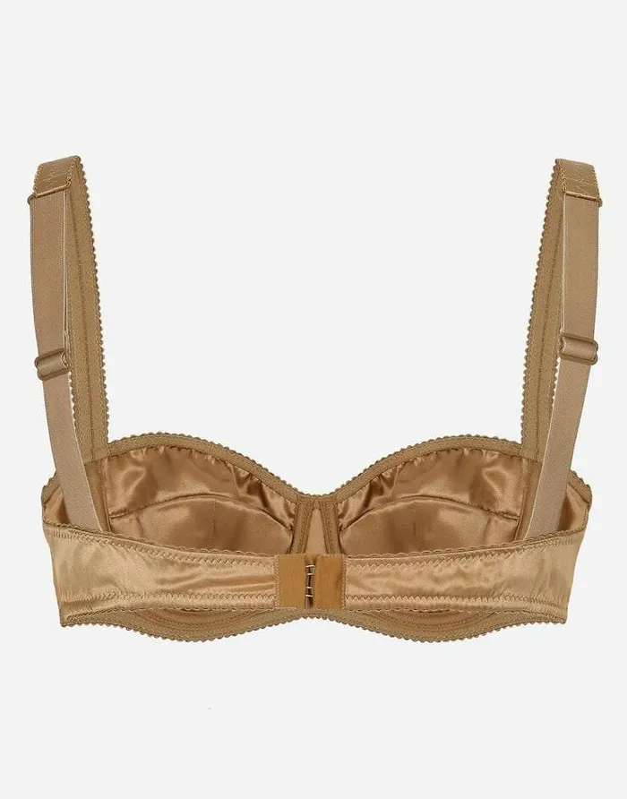 Dolce and Gabbana Underwear Women Satin Balconette Bra Beige Dolce and Gabbana Underwear Women Satin Balconette Bra Beige