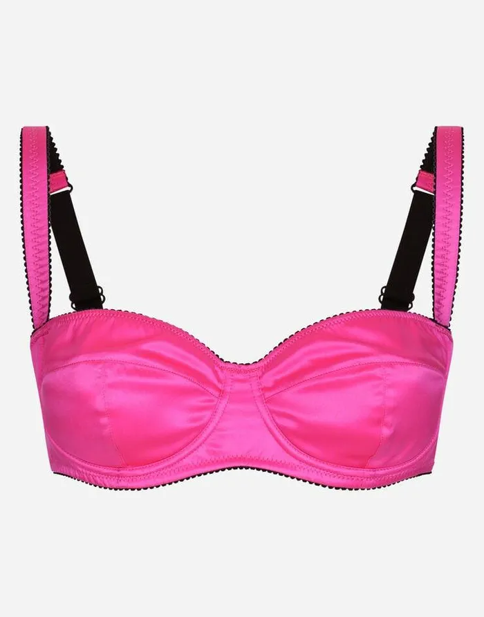 Dolce and Gabbana Underwear Women Satin Balconette Bra Fuchsia