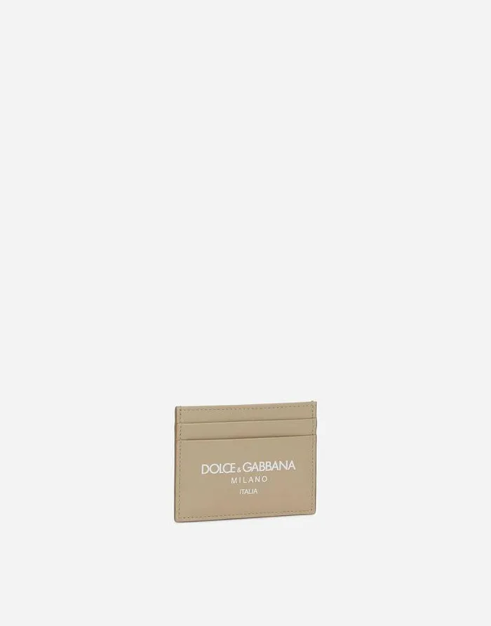 Dolce and Gabbana Wallets And Small Leather Goods Men Calfskin Card Holder With Logo Beige Dolce and Gabbana Wallets And Small Leather Goods Men Calfskin Card Holder With Logo Beige