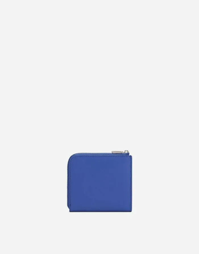 Dolce and Gabbana Wallets And Small Leather Goods Men Calfskin Card Holder With Raised Logo Blue Dolce and Gabbana Wallets And Small Leather Goods Men Calfskin Card Holder With Raised Logo Blue