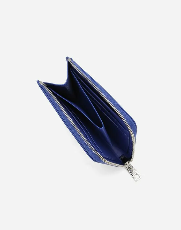 Dolce and Gabbana Wallets And Small Leather Goods Men Calfskin Card Holder With Raised Logo Blue Dolce and Gabbana Wallets And Small Leather Goods Men Calfskin Card Holder With Raised Logo Blue