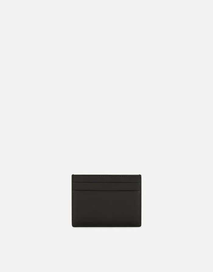 Dolce and Gabbana Wallets And Small Leather Goods Women Calfskin Card Holder With DG Logo Black