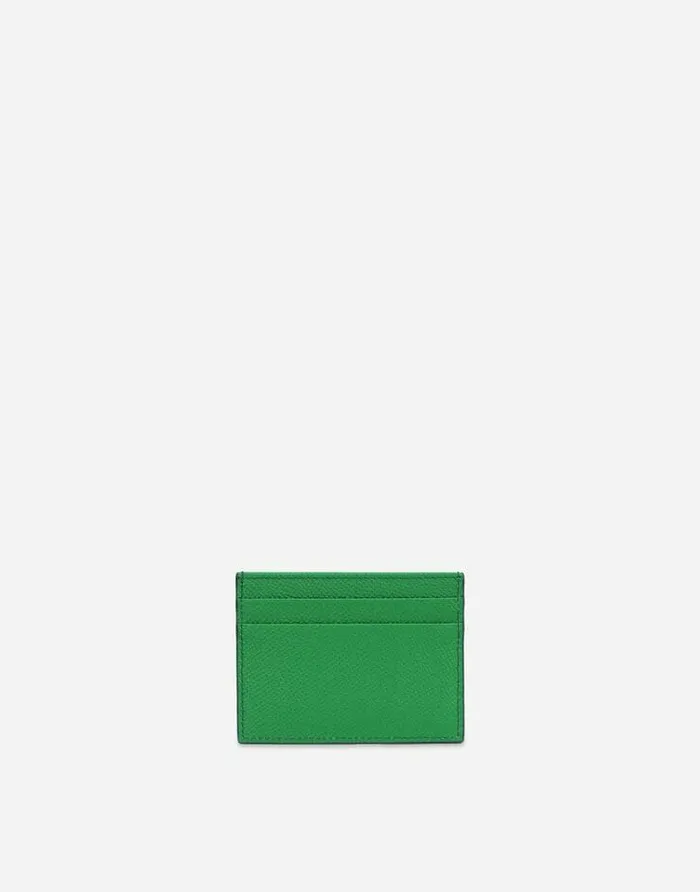 Dolce and Gabbana Wallets And Small Leather Goods Women Dauphine Calfskin Card Holder With Branded Tag Green