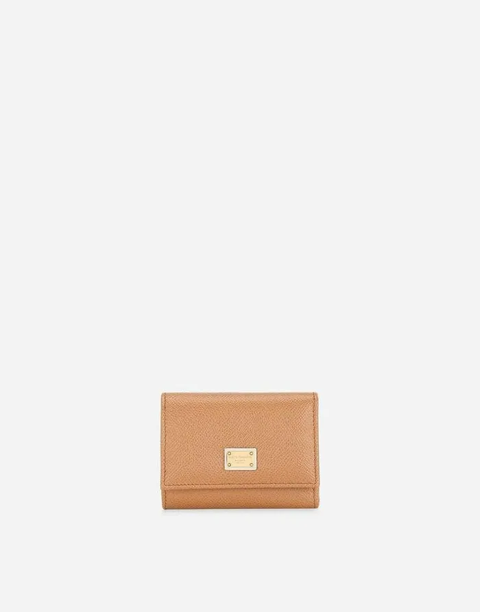 Dolce and Gabbana Wallets And Small Leather Goods Women Dauphine Calfskin Frenchflap Wallet Brown