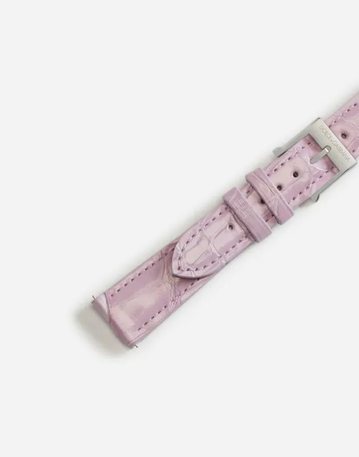 Dolce and Gabbana WatchesandStraps Women Alligator Strap With Buckle And Hook In Steel Mauve Dolce and Gabbana WatchesandStraps Women Alligator Strap With Buckle And Hook In Steel Mauve
