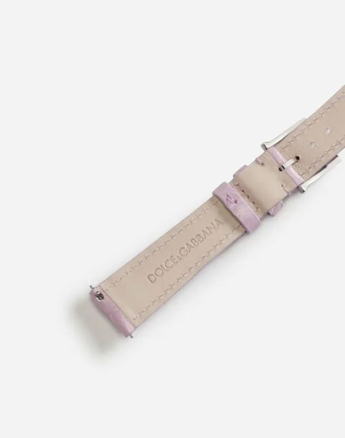 Dolce and Gabbana WatchesandStraps Women Alligator Strap With Buckle And Hook In Steel Mauve Dolce and Gabbana WatchesandStraps Women Alligator Strap With Buckle And Hook In Steel Mauve
