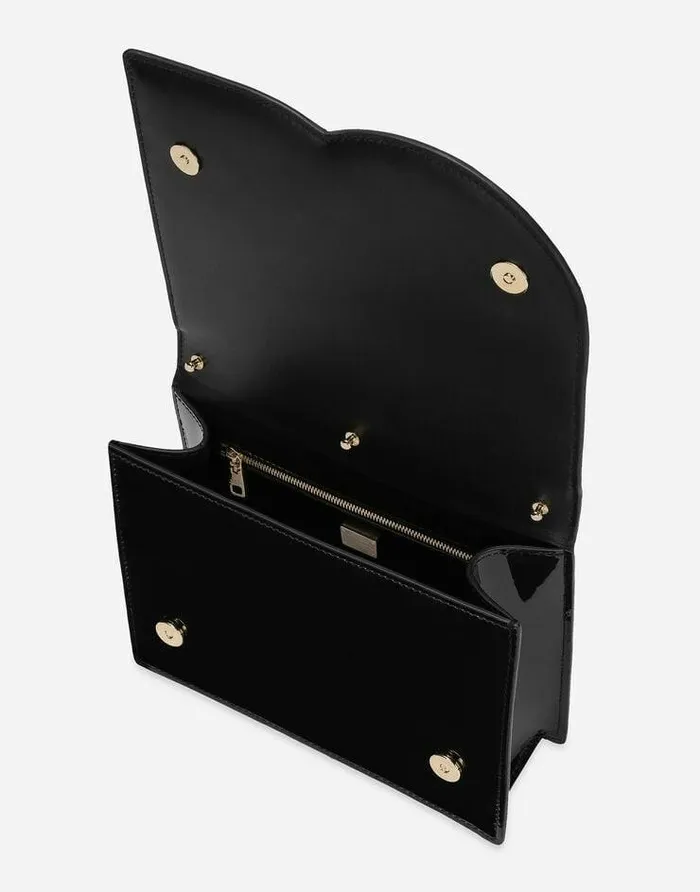 Dolce and Gabbana Wear It Like DGCelebs Women Patent Leather DG Logo Bag Crossbody Bag Black Dolce and Gabbana Wear It Like DGCelebs Women Patent Leather DG Logo Bag Crossbody Bag Black