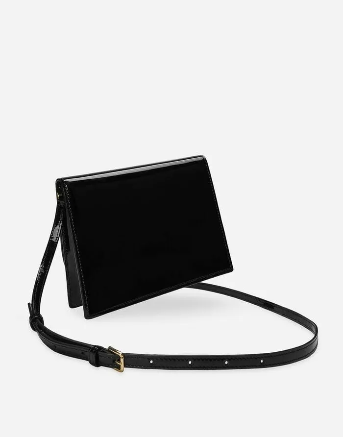 Dolce and Gabbana Wear It Like DGCelebs Women Patent Leather DG Logo Bag Crossbody Bag Black Dolce and Gabbana Wear It Like DGCelebs Women Patent Leather DG Logo Bag Crossbody Bag Black