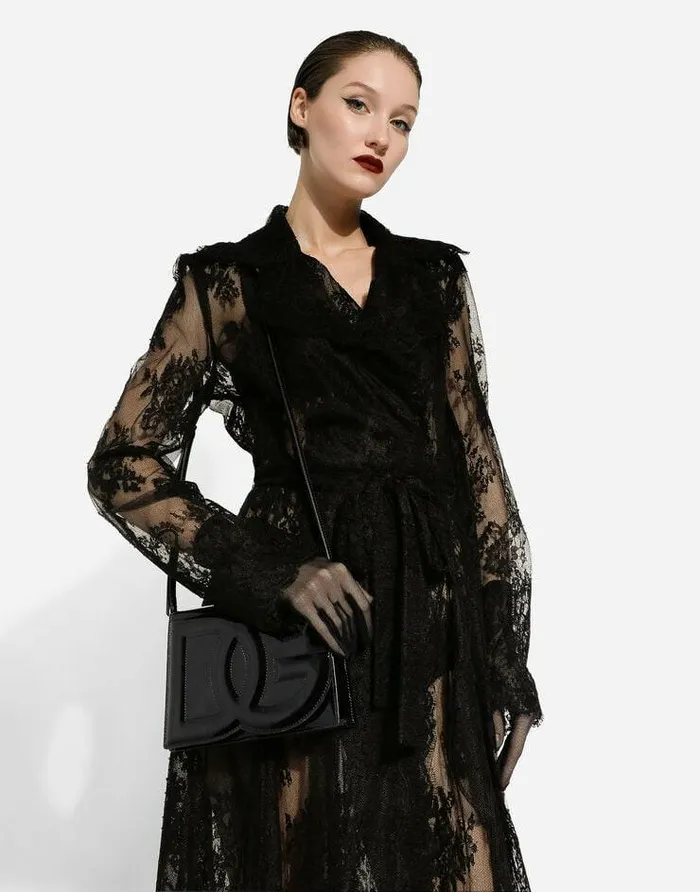 Dolce and Gabbana Wear It Like DGCelebs Women Patent Leather DG Logo Bag Crossbody Bag Black Dolce and Gabbana Wear It Like DGCelebs Women Patent Leather DG Logo Bag Crossbody Bag Black
