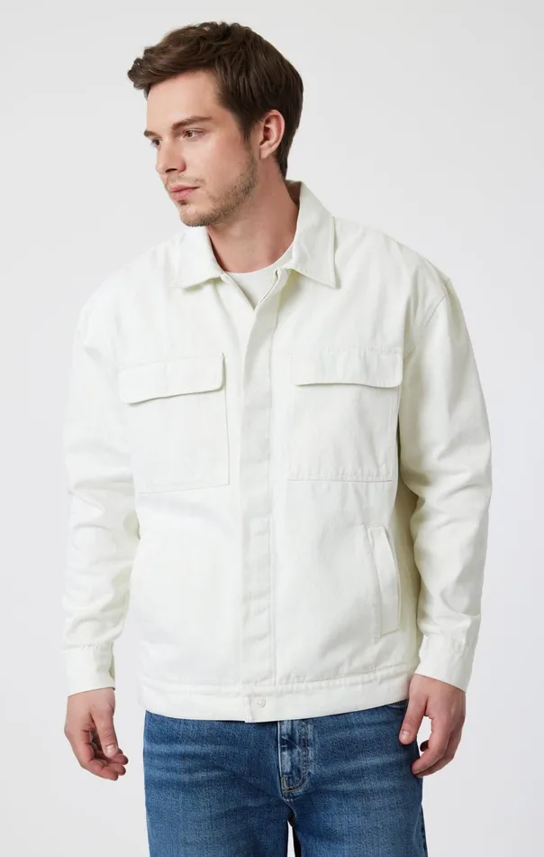 Double Pocket Overshirt In Antique White Men Mavi Jeans Shirts