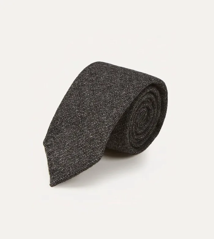 Drake039s Black Pure Cashmere Solid Hand Rolled Tie 8211 Ties