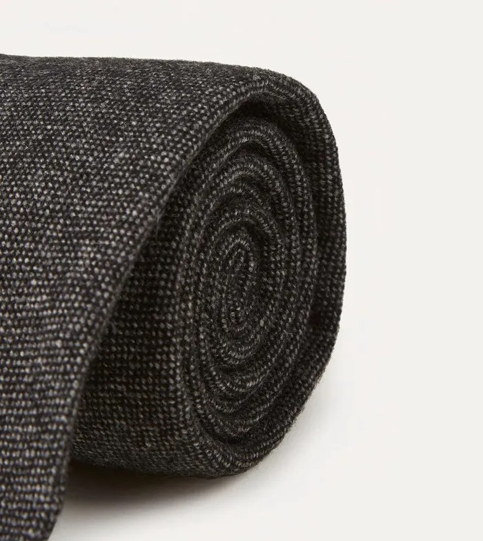 Drake039s Black Pure Cashmere Solid Hand Rolled Tie 8211 Ties