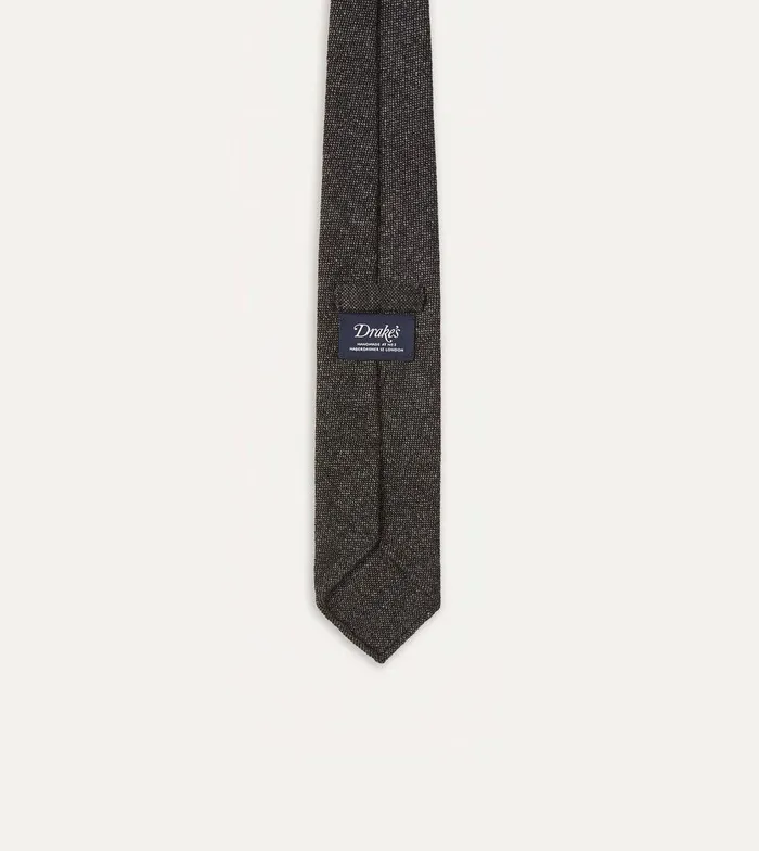 Drake039s Black Pure Cashmere Solid Hand Rolled Tie 8211 Ties