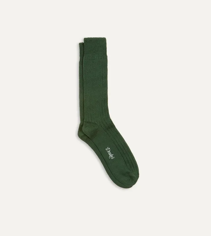 Drake039s Forest Green Cotton Sports Socks 8211 Accessories