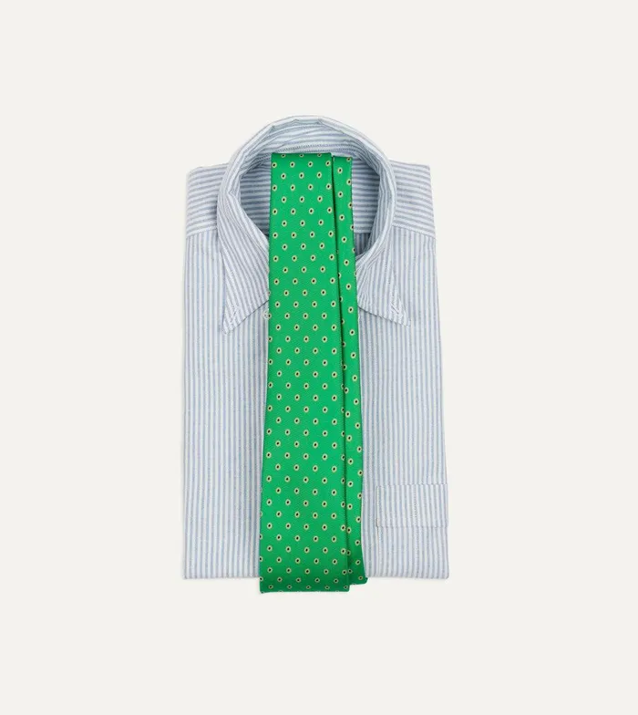 Drake039s Green Circular Dot Silk Self Tipped Tie 8211 Ties