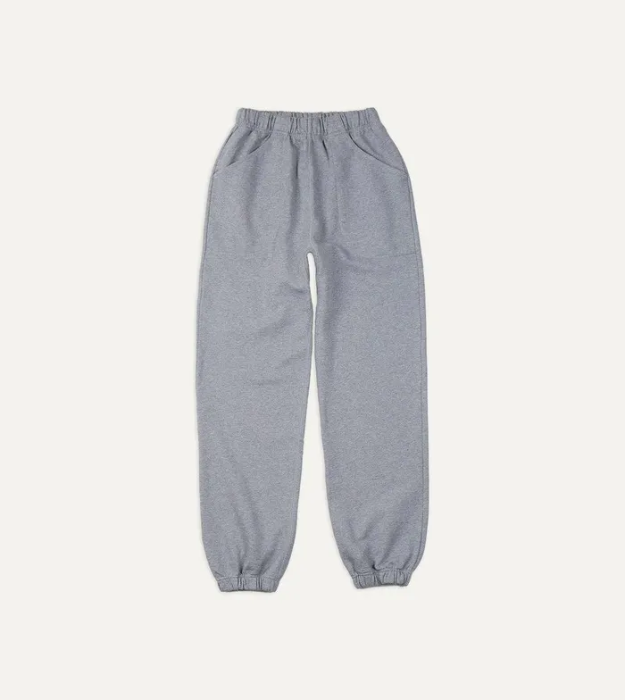 Drake039s Grey Melange Cotton Jogging Bottoms 8211 Clothing