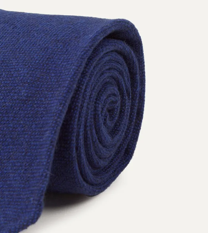 Drake039s Light Navy Pure Cashmere Solid Hand Rolled Tie 8211 Ties