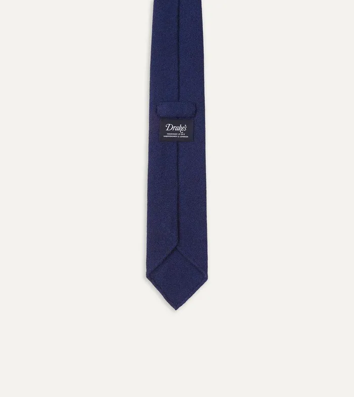 Drake039s Light Navy Pure Cashmere Solid Hand Rolled Tie 8211 Ties