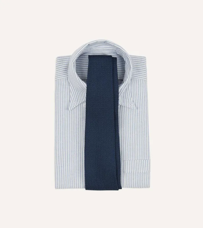 Drake039s Navy Hand Rolled Large Knot Grenadine Tie 8211 Ties