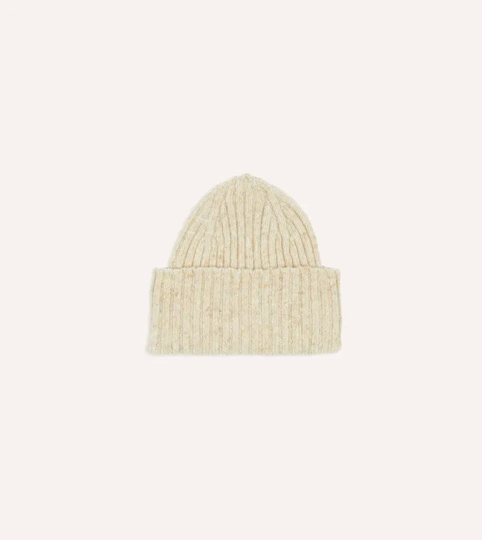 Drake039s Oatmeal Donegal Ribbed Merino Knit Cap 8211 Accessories