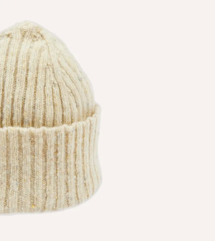 Drake039s Oatmeal Donegal Ribbed Merino Knit Cap 8211 Accessories