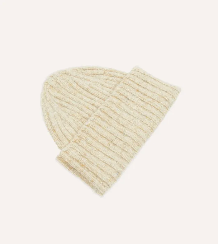 Drake039s Oatmeal Donegal Ribbed Merino Knit Cap 8211 Accessories