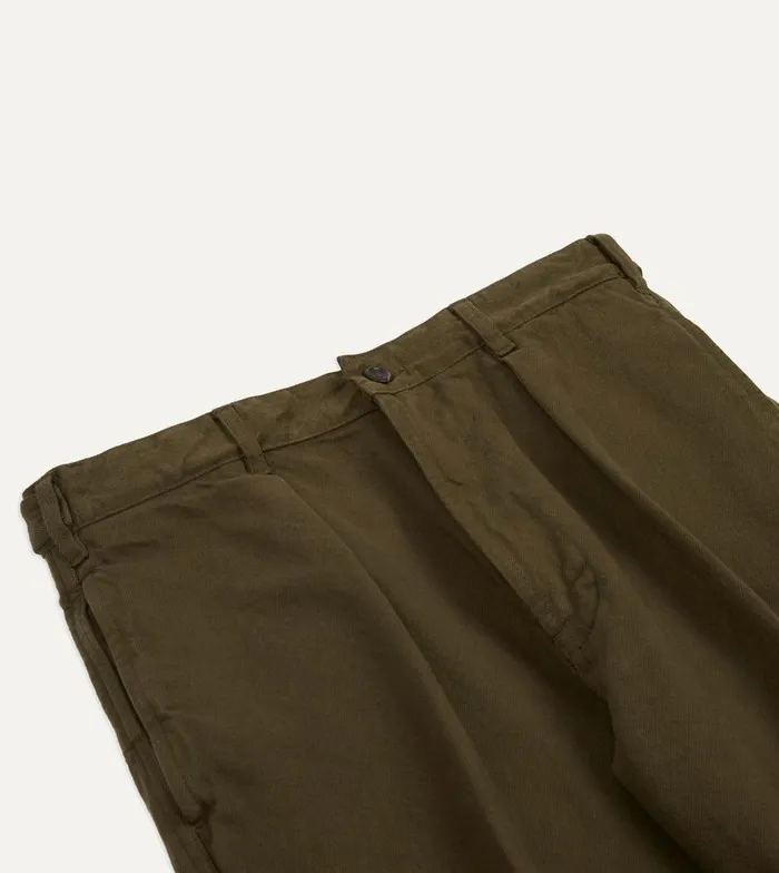Drake039s Olive Heavy Cotton Twill Games Trousers 8211 Clothing