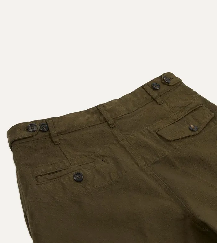 Drake039s Olive Heavy Cotton Twill Games Trousers 8211 Clothing