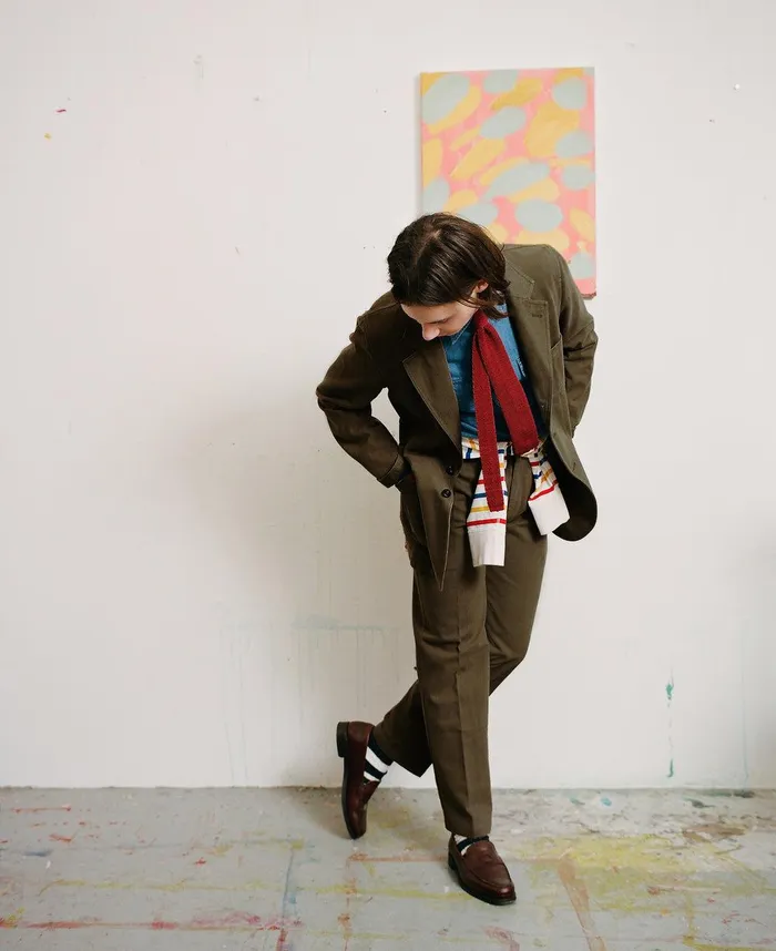 Drake039s Olive Heavy Cotton Twill Games Trousers 8211 Clothing