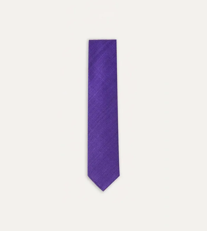 Drake039s Purple Tussah Hand Rolled Silk Tie 8211 Ties