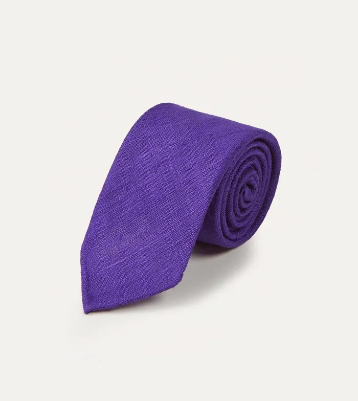 Drake039s Purple Tussah Hand Rolled Silk Tie 8211 Ties