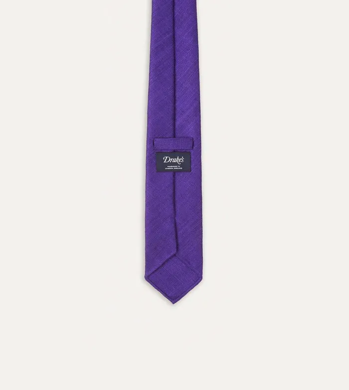 Drake039s Purple Tussah Hand Rolled Silk Tie 8211 Ties