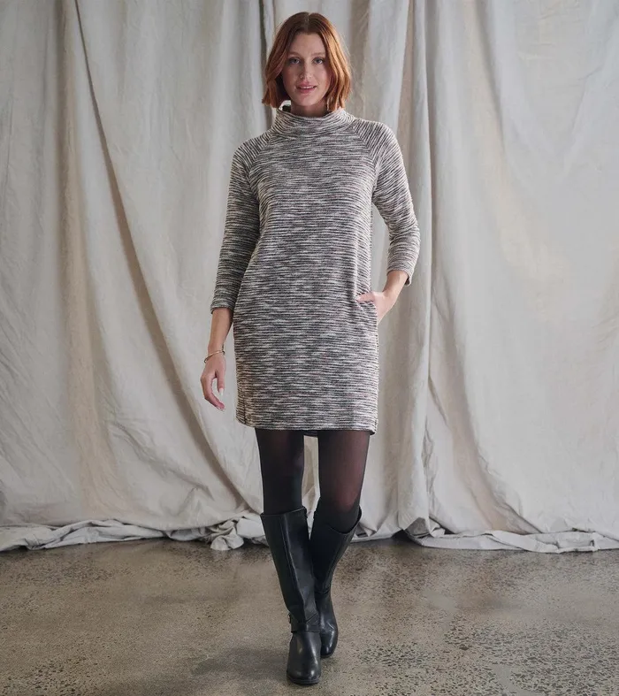 Draped Collar Dress 8211 Heather Grey Hatley
